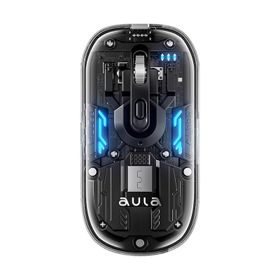 Aula AM210 Dual Mode Bluetooth ve Kablosuz 1600DPI Rgb Şeffaf Şarjlı Mouse