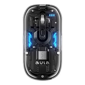 Aula AM210 Dual Mode Bluetooth ve Kablosuz 1600DPI Rgb Şeffaf Şarjlı Mouse