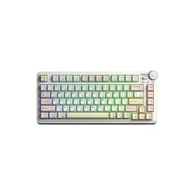 Aula AU75 3 Modlu Mekanik Gaming Krem Kablosuz Klavye RGB TKL Bloomfield Switch Hot Swap Makrolu Oyuncu Klavyesi