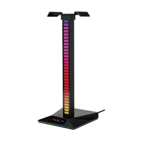 Aula F65 Aux Type-C Ve USB-A Hub Özellikli RGB Siyah Renk Kulaklık Standı