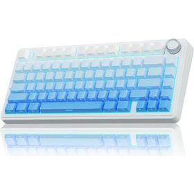 Aula F75 Gradyan Mavi Mekanik RGB TKL Seiya Switch Kablosuz Makrolu Hot Swap Gaming Klavye