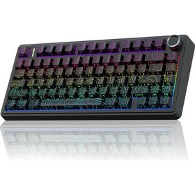 Aula F75 Siyah Desenli Mekanik RGB TKL Seiya Switch Kablosuz Makrolu Hot Swap Gaming Klavye
