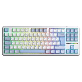 Aula F87 Buz Mavisi Pro Mekanik Rgb Tkl Graywood V4 Switch Kablosuz Makrolu Hot Swap Türkçe Q Klavye