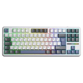 Aula F87 Mavi Pro Mekanik Rgb Tkl Graywood V4 Switch Kablosuz Makrolu Hot Swap Türkçe Q Klavye