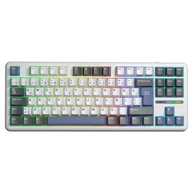 Aula F87 Mavi Pro Mekanik Rgb Tkl Graywood V4 Switch Kablosuz Makrolu Hot Swap Türkçe Q Klavye
