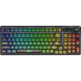 AULA F98 PRO OLED Ekranlı Makrolu Kablosuz RGB Hot-Swap Gasket Pre-Lubed Switch Mekanik Klavye