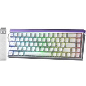 Aula Hero 68 Beyaz Desenli He Manyetik Klavye Rapid Trigger Black King Switch 8000Hz RGB Neon TKL Hot Swap Oyuncu Klavyesi