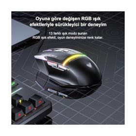 Aula S12 Pro Beyaz 12800 DPI 8 Tuşlu Makrolu Kablolu Optik Gaming Oyuncu Mouse
