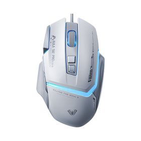 Aula S12 Pro Beyaz 12800 DPI 8 Tuşlu Makrolu Kablolu Optik Gaming Oyuncu Mouse