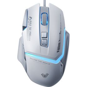Aula S12 Pro Beyaz 12800 DPI 8 Tuşlu Makrolu Kablolu Optik Gaming Oyuncu Mouse