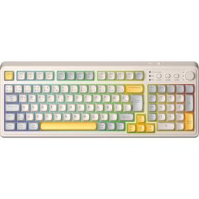 Aula S99 Retro RGB 3 Modlu Bluetooth Sarı Kablosuz Makrolu Q Klavye