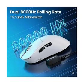 Aula SC900 Pro Beyaz PAW3395 Sensör 26000 DPI 8000 Hz Kablolu ve Kablosuz Gaming Oyuncu Mouse