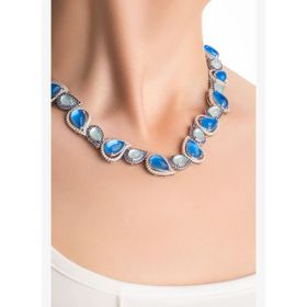 Aura Işıltısı 18 Ayar Beyaz Altın Kaplama 42 cm Gümüş Tasarım Gerdanlık