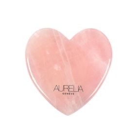 Aurelia Geneve Yassı Kalp Şekilli Pembe Kuvars Gua Sha Taşı
