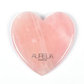 Aurelia Geneve Yassı Kalp Şekilli Pembe Kuvars Gua Sha Taşı