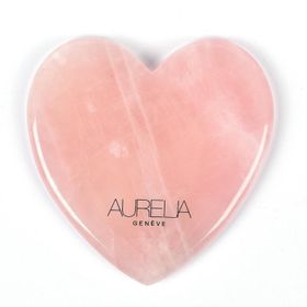 Aurelia Geneve Yassı Kalp Şekilli Pembe Kuvars Gua Sha Taşı