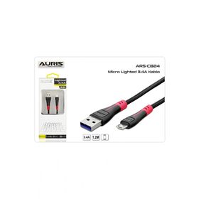 Auris ARS-CB24 3.4A Mikro Işıklı Şık Tasarımlı Hızlı Data Transferi Şarj Usb Kablo