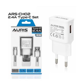 Auris ARS-CH02 2.4a Type-c Başlık ve Kablo Şarj Aleti Seti