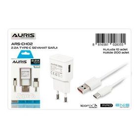 Auris ARS-CH02 Type-C Set 2.2A Beyaz Şarj Cihazı