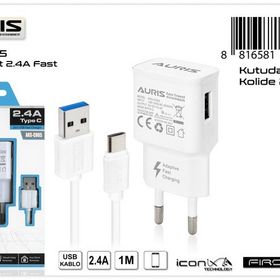 Auris ARS-CH05 Type-C Set 2.4A Şarj Cihazı