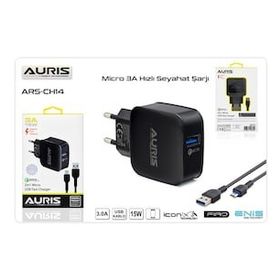 Auris ARS-CH14 CH14 Micro USB 3 A Hızlı Şarj Şarj Aleti