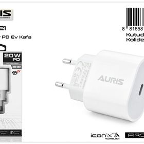 Auris ARS-CH21 Type-C Beyaz 20W PD Şarj Kafası