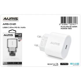 Auris ARS-CH21 Type-C Beyaz 20W PD Şarj Kafası