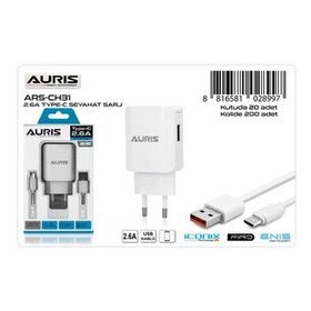 Auris ARS-CH31 Type-C Set 2.6A Şarj Cihazı