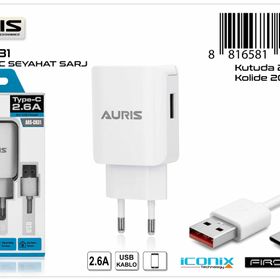 Auris ARS-CH31 Type-C Set 2.6A Şarj Cihazı