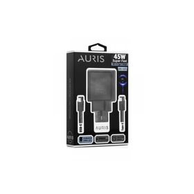 Auris ARS-CH35 PD 45W Siyah Type-C Şarj Cihazı