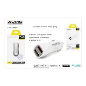 Auris ARS-CR01 3.1A 2xUsb Micro Araç Şarj Aleti Seti Araç Şarj Cihazı