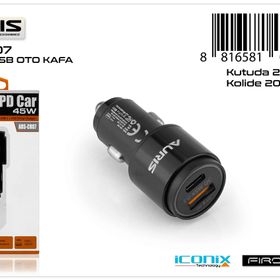 Auris ARS-CR07 45W + USB PD Araç Başlık