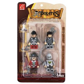 Ausini Pirates 4'lü Kırmızı Korsan Figür Seti