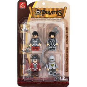 Ausini Pirates 4'lü Kırmızı Korsan Figür Seti