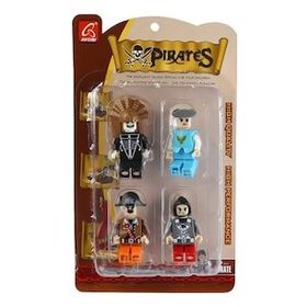 Ausini Pirates 4'lü Kırmızı Korsan Figür Seti
