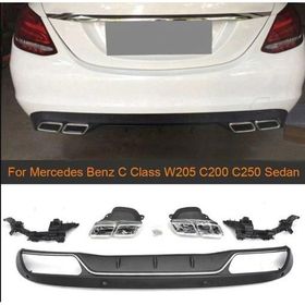 Auto GP Mercedes W205 C63 Standart Tampon Uyumlu Arka Tampon Difüzör ve Egzoz Ucu