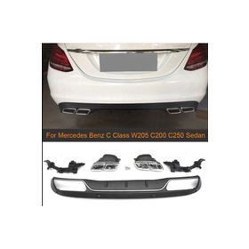 Auto GP Mercedes W205 C63 Standart Tampon Uyumlu Arka Tampon Difüzör ve Egzoz Ucu