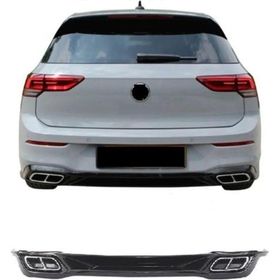 Auto GP Volkswagen Golf 8 Rline Çift Çıkış Piano Black 2021+ Arka Tampon Difüzörü