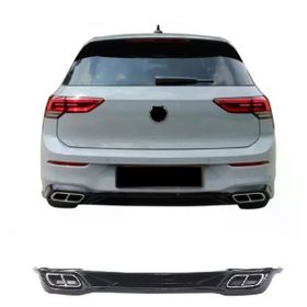 Auto GP Volkswagen Golf 8 Rline Çift Çıkış Piano Black 2021+ Arka Tampon Difüzörü