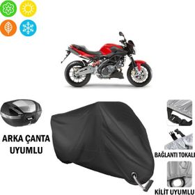 Autoes Aprilia Shiver 750 Siyah Kilit Uyumlu Motosiklet Brandası
