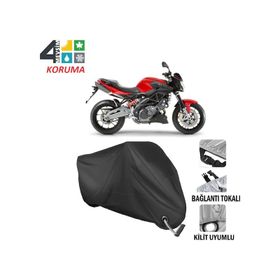 Autoes Aprilia Shiver 750 Siyah Kilit Uyumlu Motosiklet Brandası
