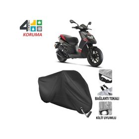 Autoes Aprilia SR 125 Siyah Kilit Uyumlu Motosiklet Brandası