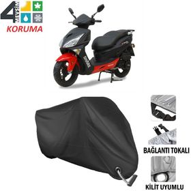 Autoes Asya Royal 150 Siyah Kilit Uyumlu Motosiklet Brandası