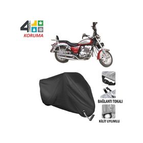 Autoes Çelik Motor Crown 150 Siyah Kilit Uyumlu Motosiklet Brandası