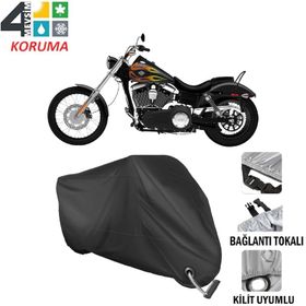 Autoes Chopper Serisi Siyah Kilit Uyumlu Motosiklet Brandası