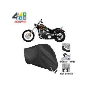 Autoes Chopper Serisi Siyah Kilit Uyumlu Motosiklet Brandası
