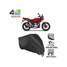 Autoes Derbi STX 150 Siyah Kilit Uyumlu Motosiklet Brandası