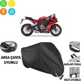 Autoes Honda CBR 600F Arka Çanta Uyumlu Tokalı Siyah Motosiklet Brandası