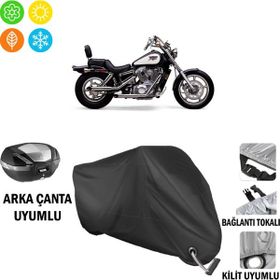 Autoes Honda VT 1100 Shadow Siyah Kilit Uyumlu Motosiklet Brandası