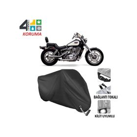 Autoes Honda VT 1100 Shadow Siyah Kilit Uyumlu Motosiklet Brandası